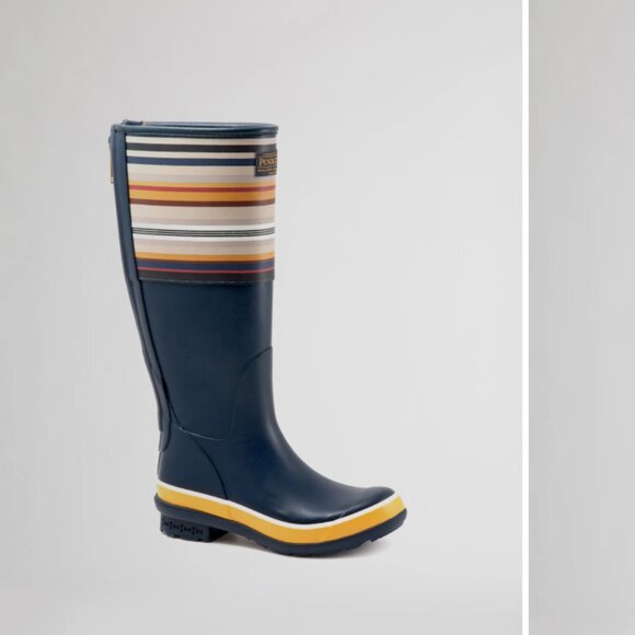 NEW PENDLETON Bridger Striped Tall Rain Boots FOR women in navy 7254j2 - Picture 13 of 14